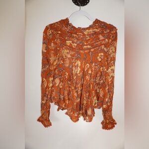 Spell Orange Floral Blouse